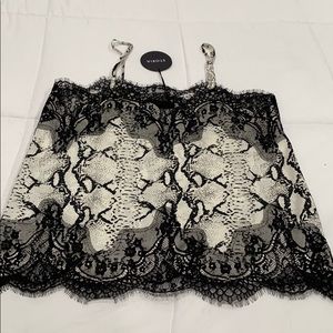 Ivory Snake Print Lace Tank